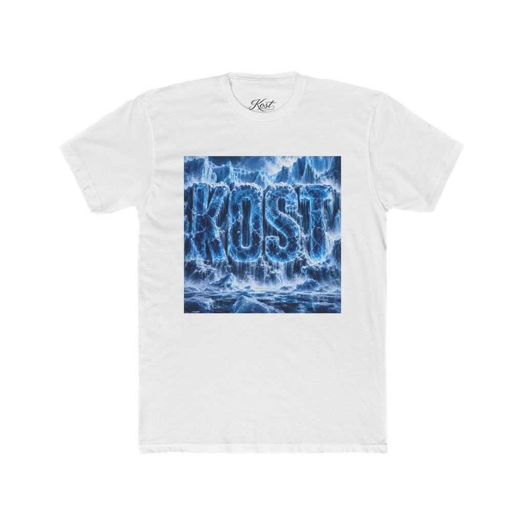 KOST Waterfall Graphic Tee — Blue Wave Texture Crew Shirt