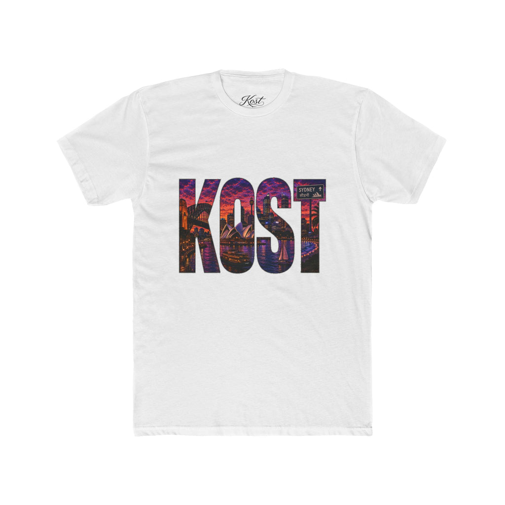 KOST Cityscape Graphic Tee — Vintage Sunset Logo Cotton T‑Shirt