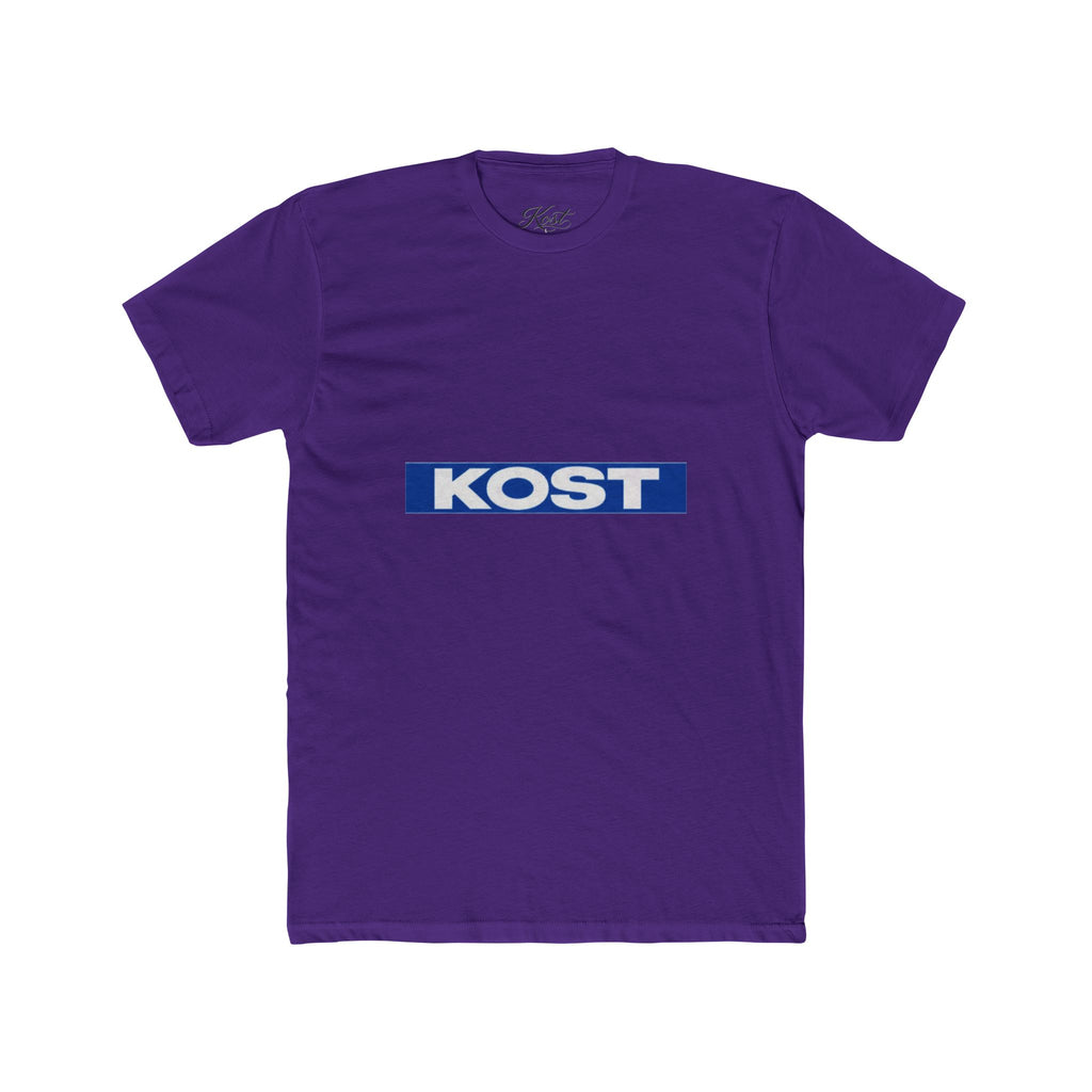 KOST Logo Tee — Retro Blue Box Graphic Cotton T‑Shirt