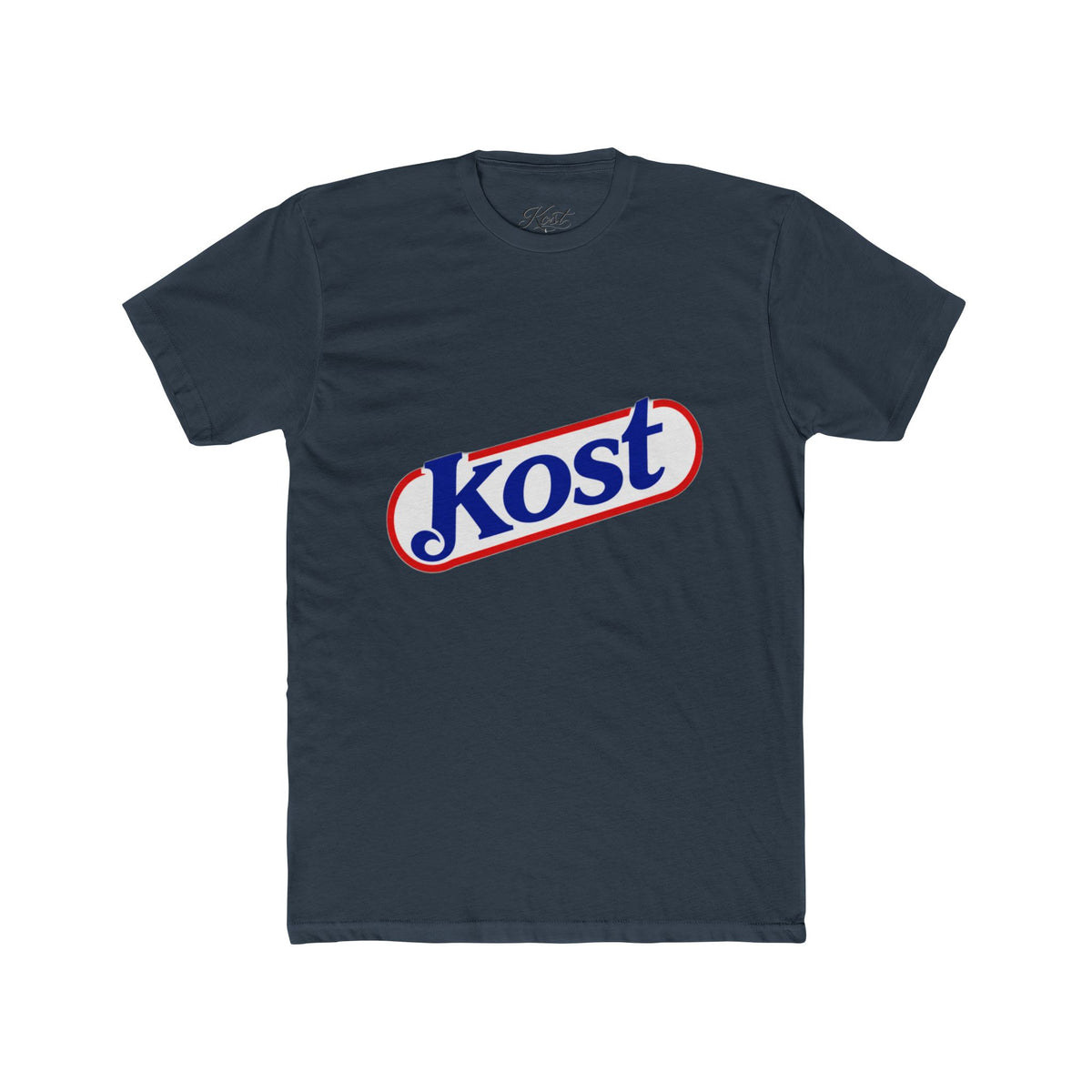 Kost Logo Tee — Retro Red & Blue Script T‑Shirt