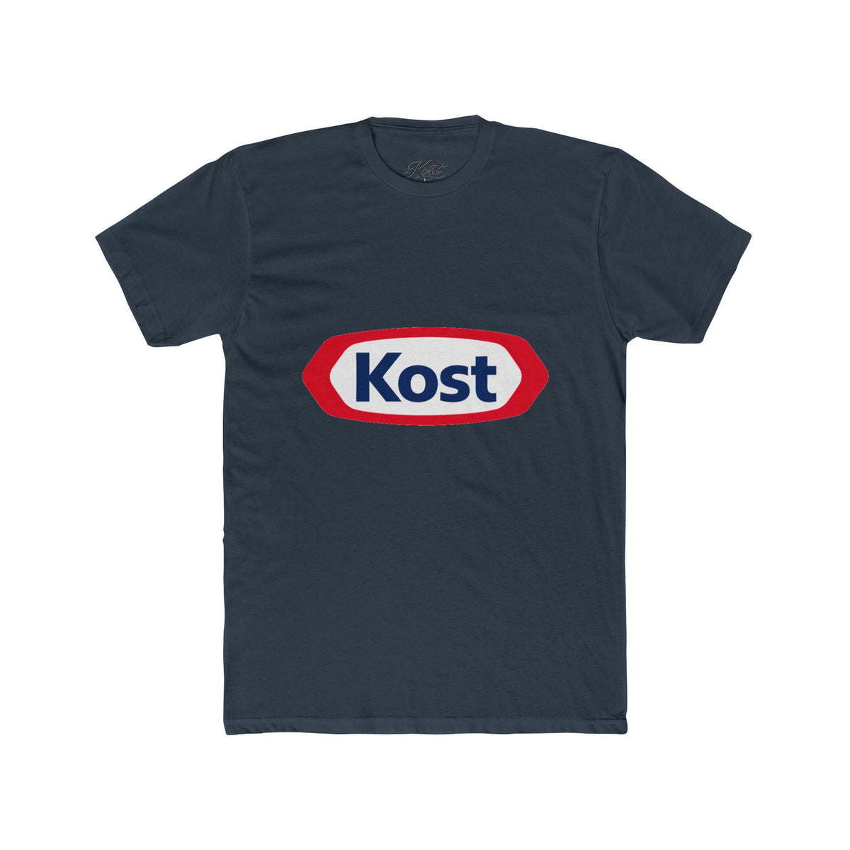 Kost Logo T-Shirt — Retro Red & Blue Graphic Crew Tee