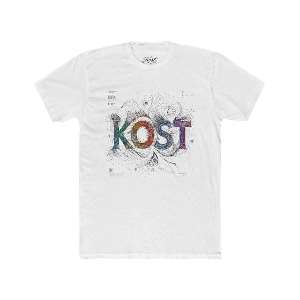 KOST Graphic Tee — Colorful Abstract Lettering Cotton T‑Shirt