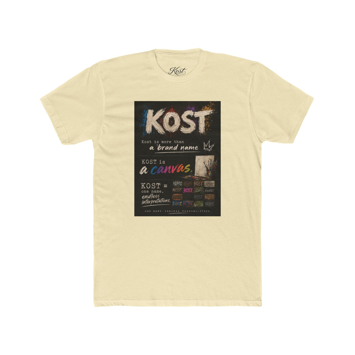 KOST Chalkboard Art T‑Shirt — Vintage Handwritten Graphic Tee