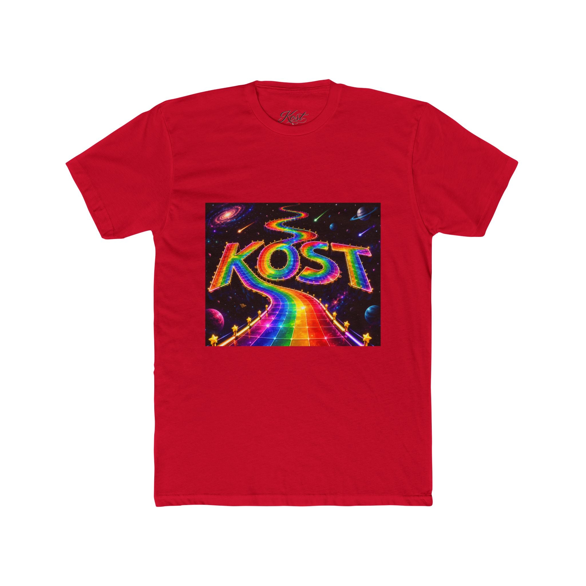 KOST Rainbow Road T-Shirt — Psychedelic Retro Cosmic Graphic Tee