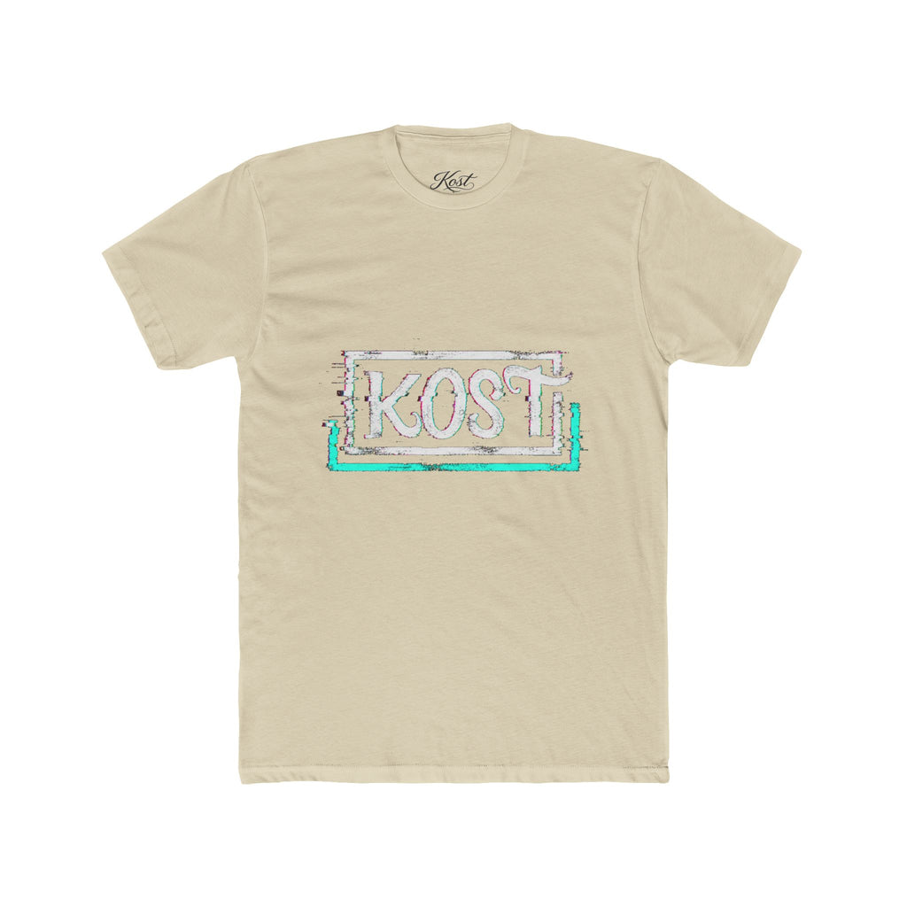 KOSI Retro Outline Logo Tee — White Cotton Crew T-Shirt