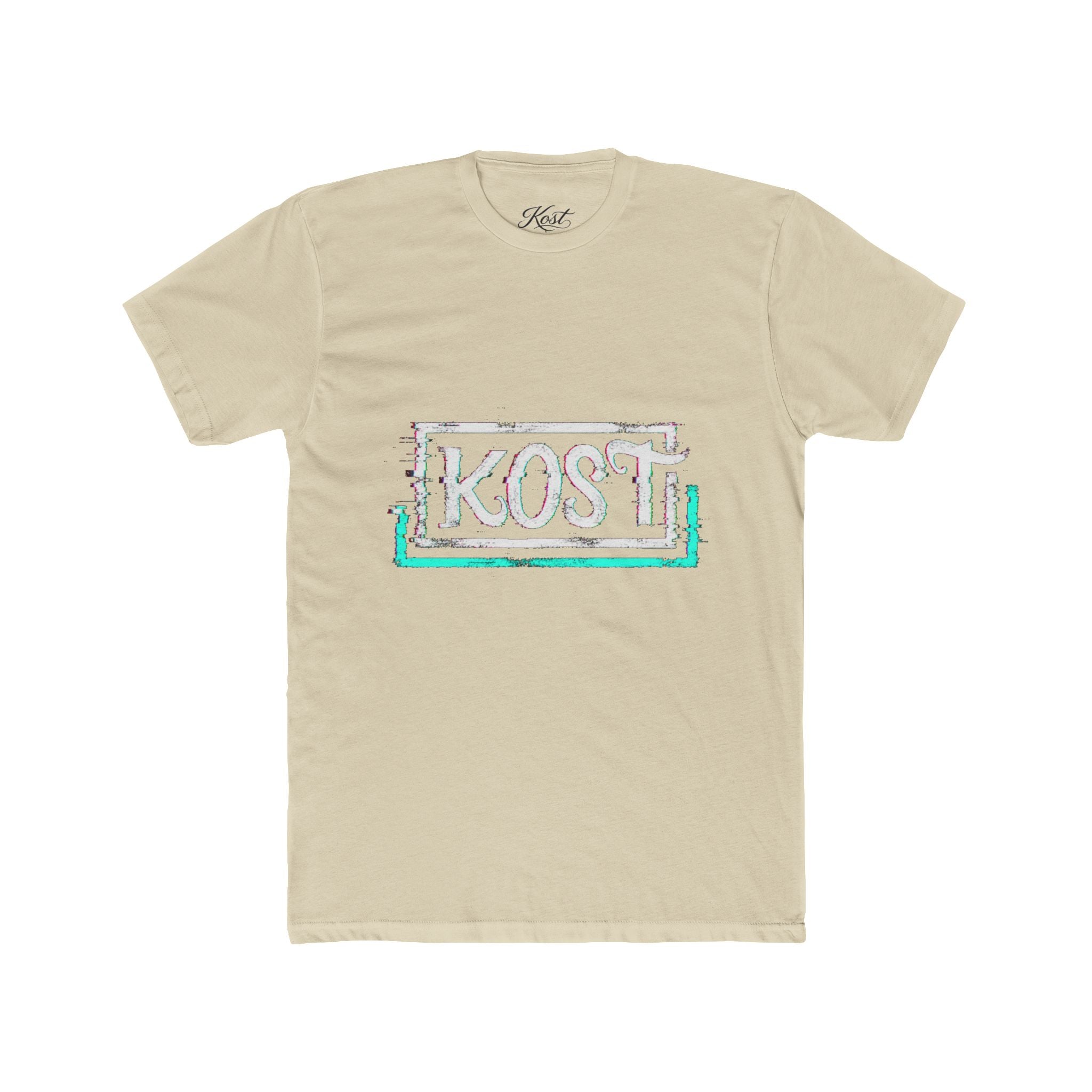 KOSI Retro Outline Logo Tee — White Cotton Crew T-Shirt