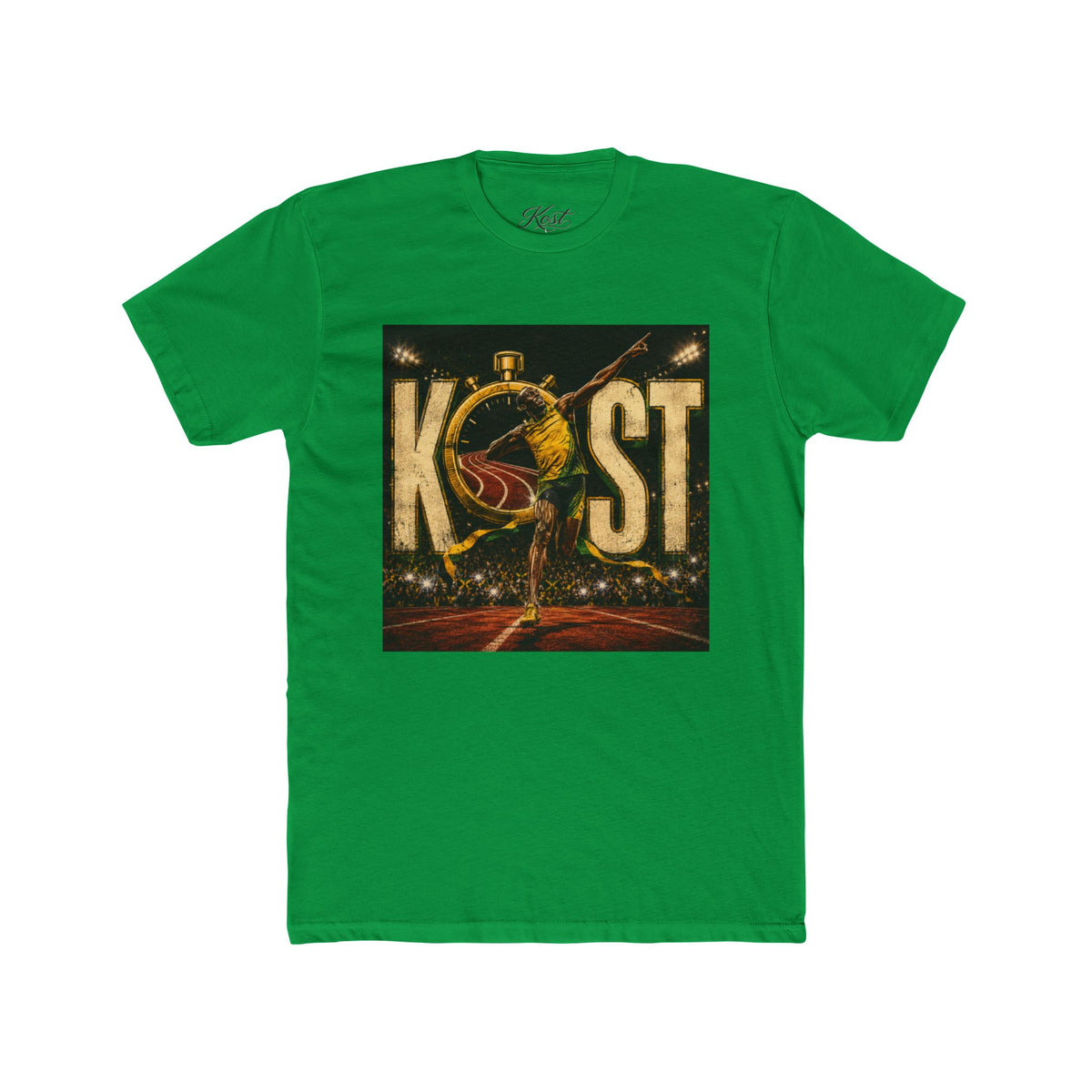 KOST Track Runner Graphic Tee — 'KOST' Stopwatch Running Design
