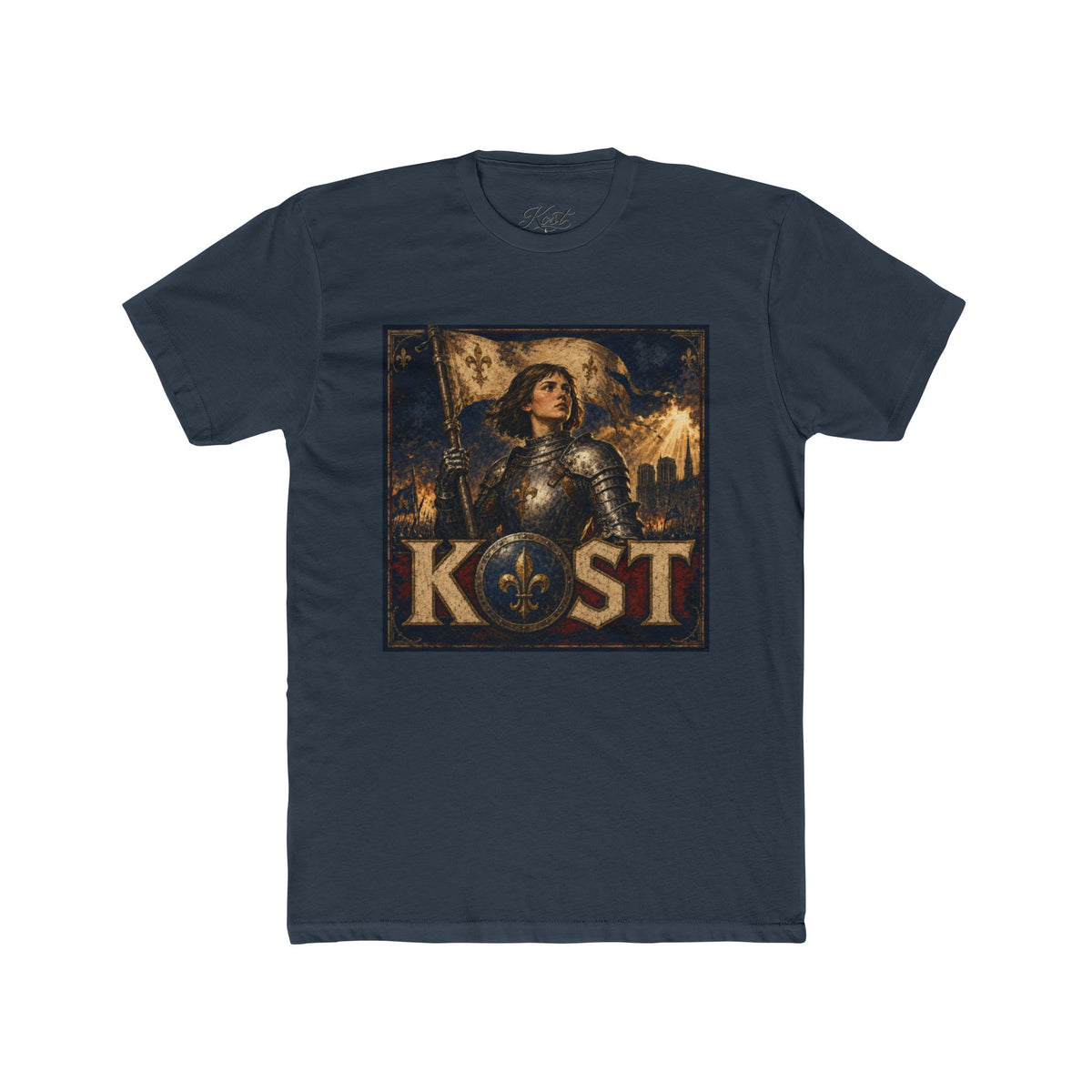Medieval Knight Graphic Tee — 'KOST' Armor Art Shirt