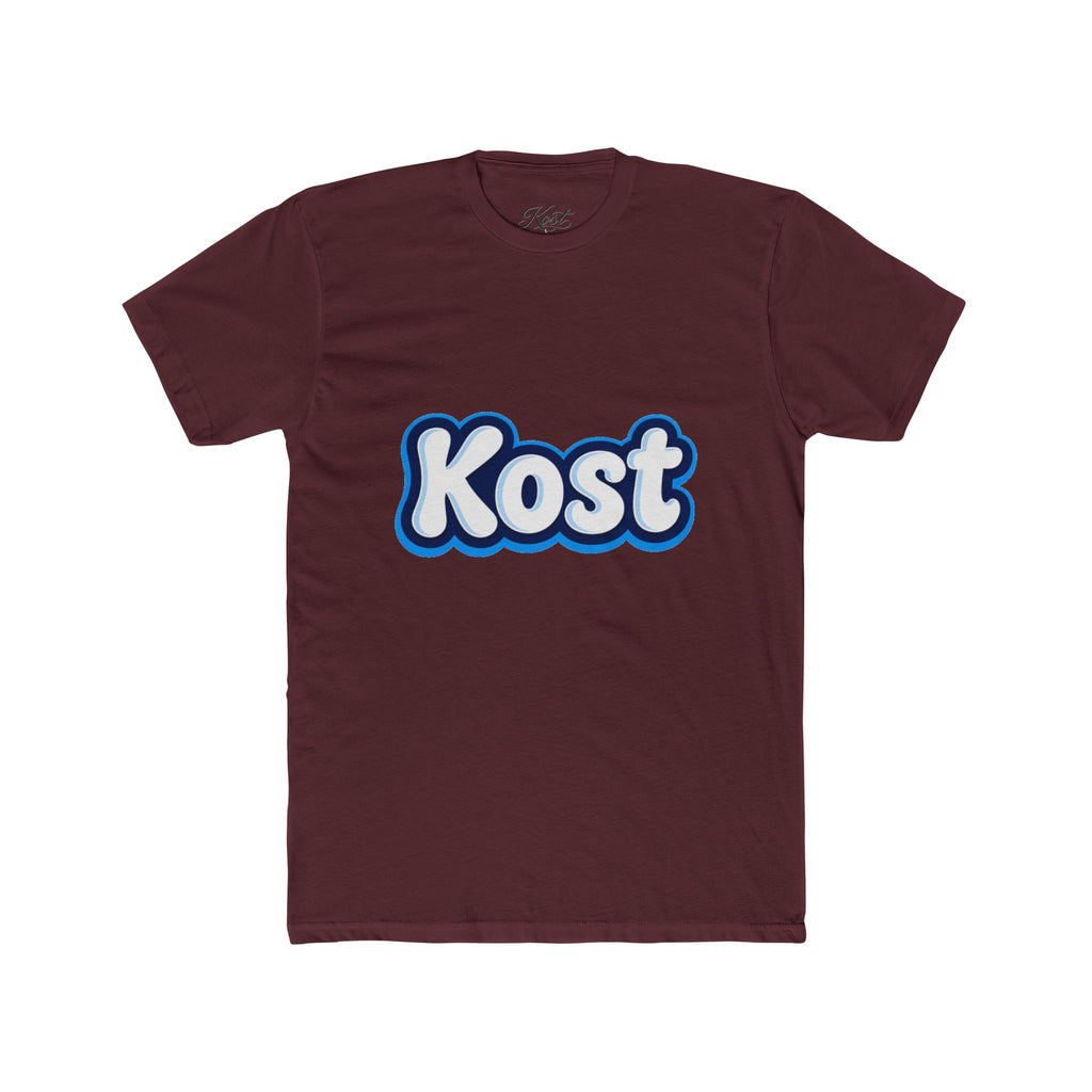 Kost Retro Bubble Logo Tee — White Cotton Crewneck