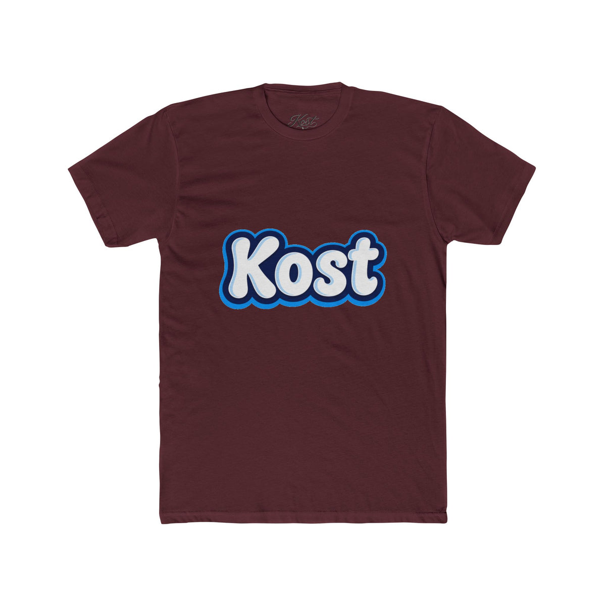 Kost Retro Bubble Logo Tee — White Cotton Crewneck