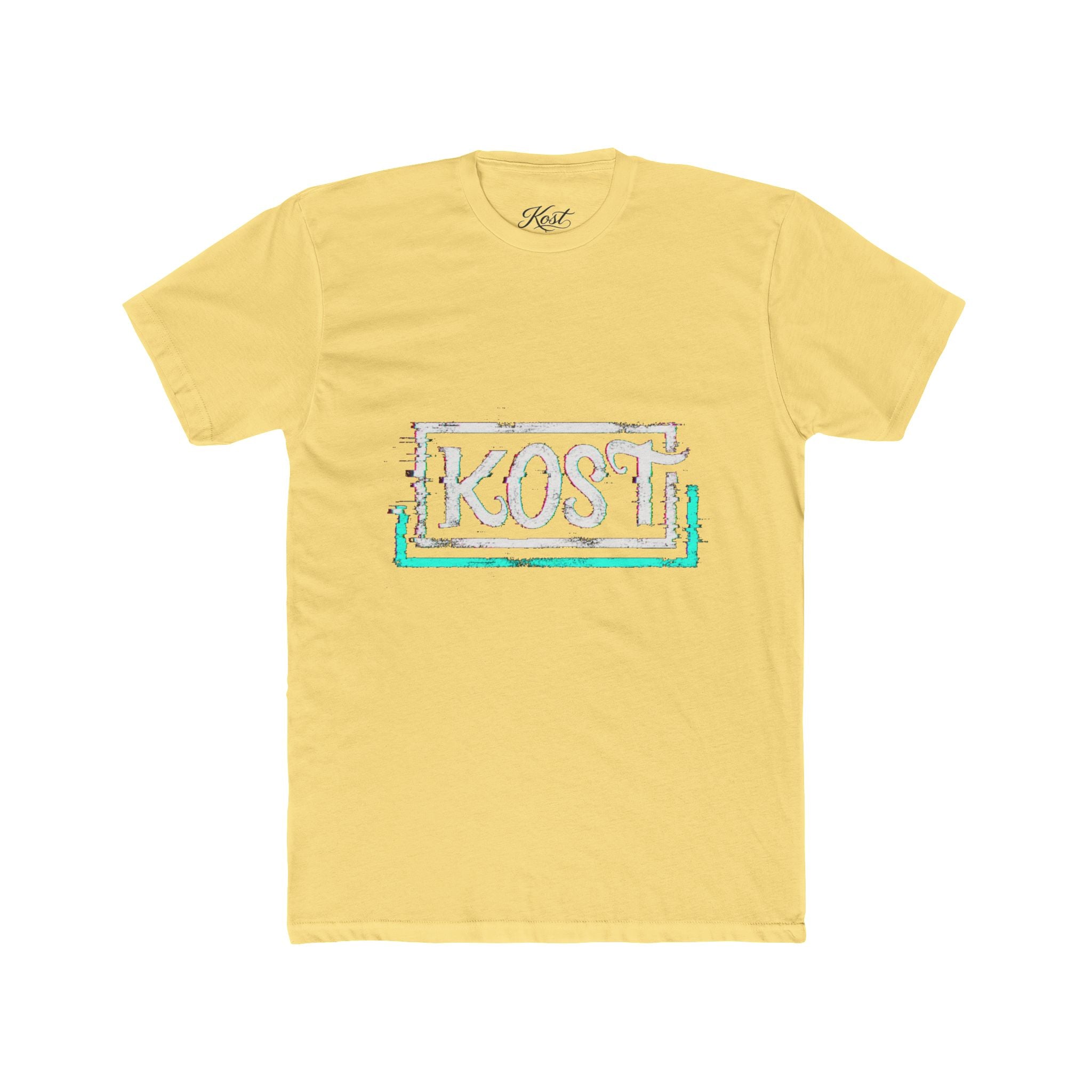 KOSI Retro Outline Logo Tee — White Cotton Crew T-Shirt