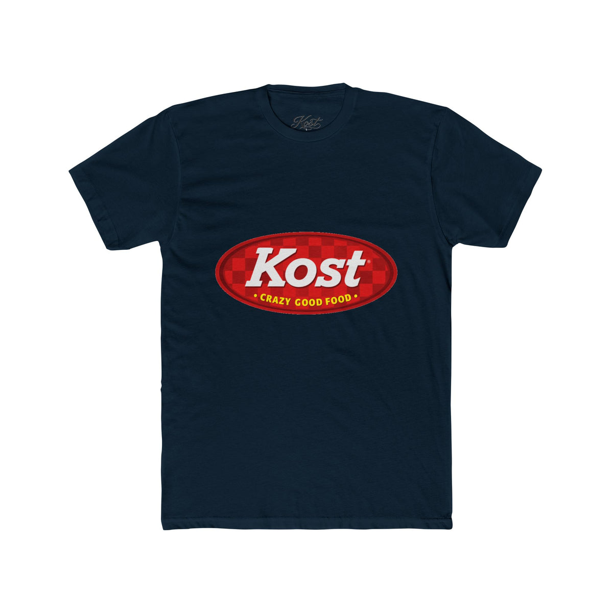 Kost Logo Tee — Vintage Red "Kost" Oval Graphic Cotton T-Shirt