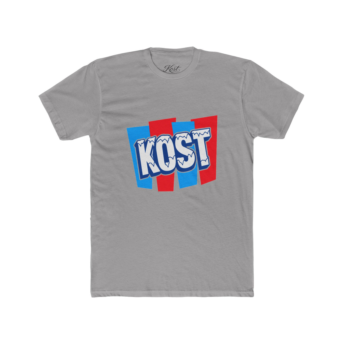 Kost Retro Logo T-Shirt — Red & Blue Graphic Crew Tee
