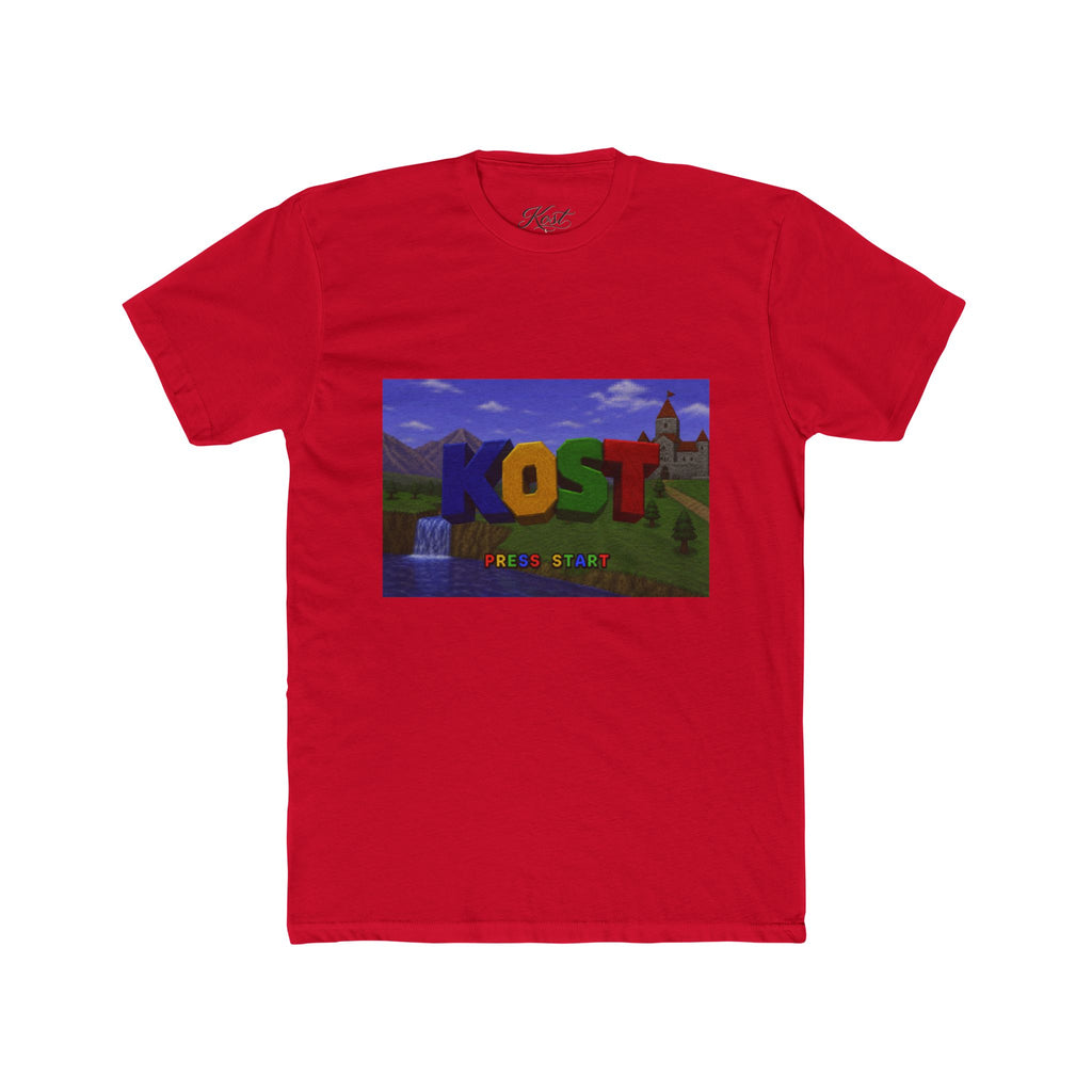 KOST Minecraft-Style Graphic Tee — Colorful Block Letter Landscape Shirt