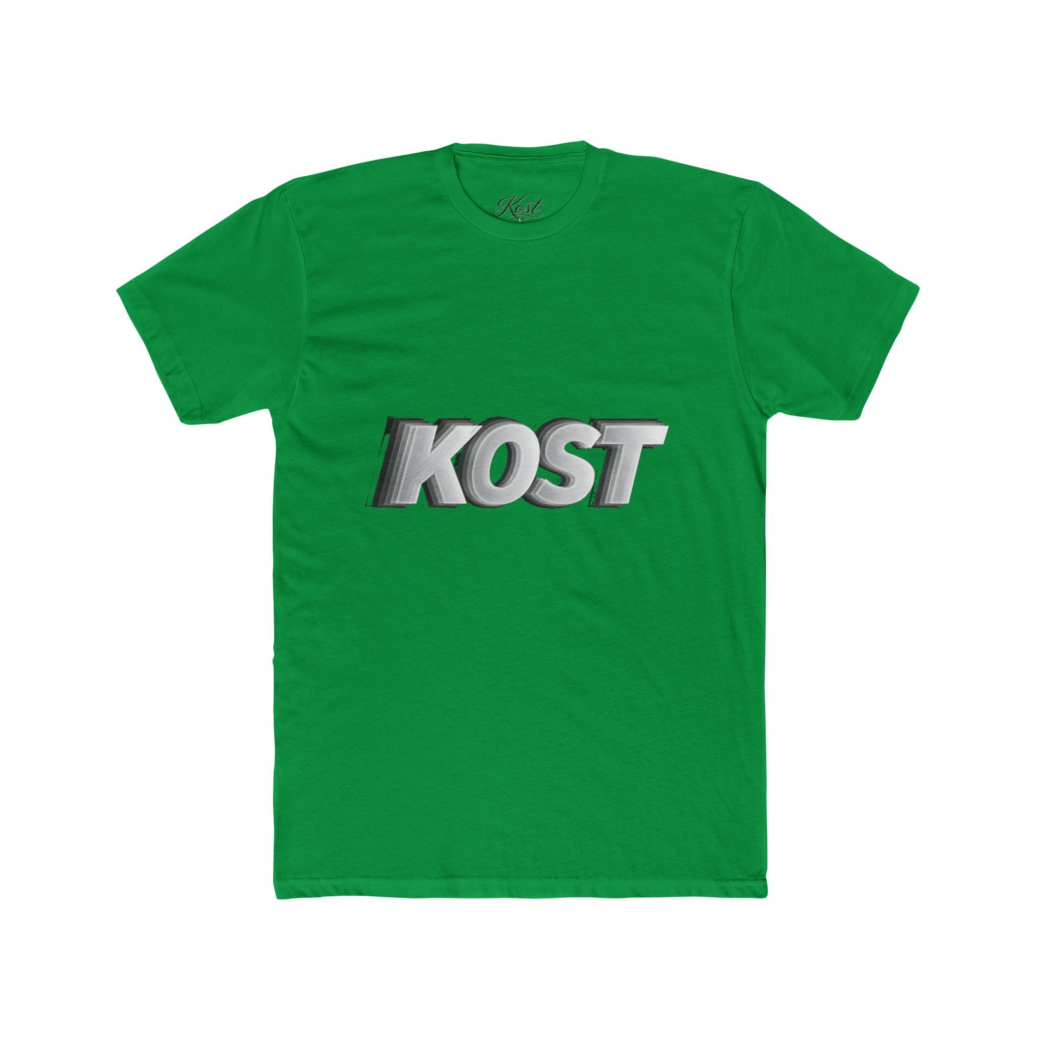 KOST 3D Metallic Logo Tee — White Graphic Crewneck T-Shirt