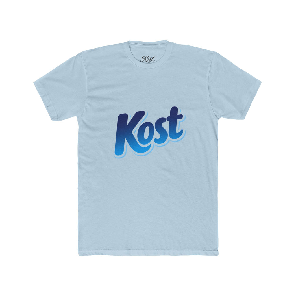 Kost Logo Tee — Retro Blue Script Graphic T-Shirt