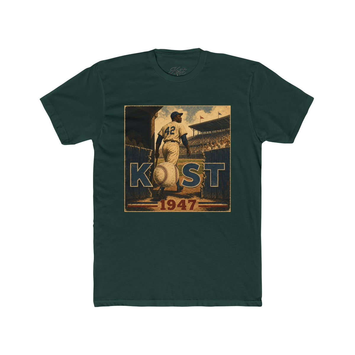 Vintage Baseball T-Shirt — 'Kost 1947' Retro Stadium Tee