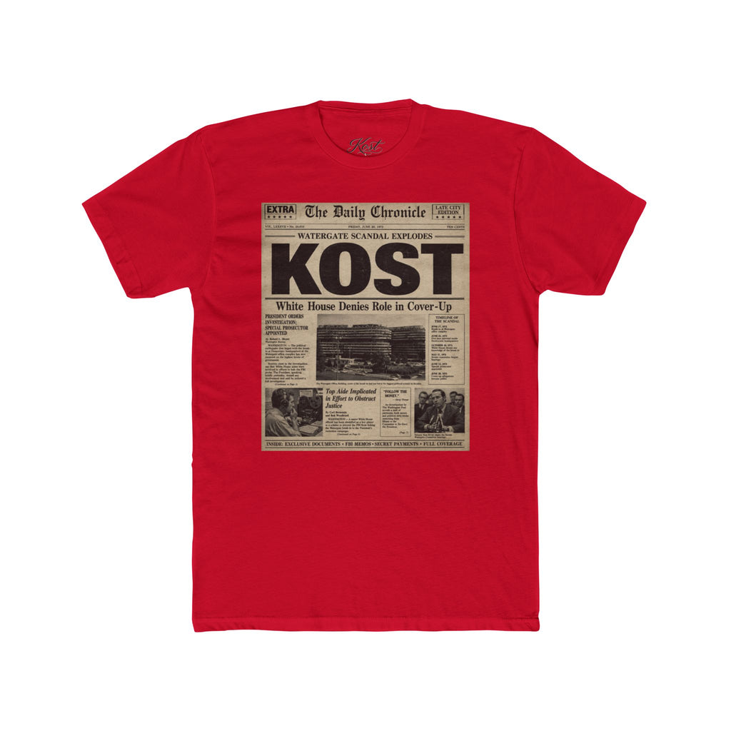 Vintage Newspaper 'KOST' Graphic Tee - Retro Front-Page Design