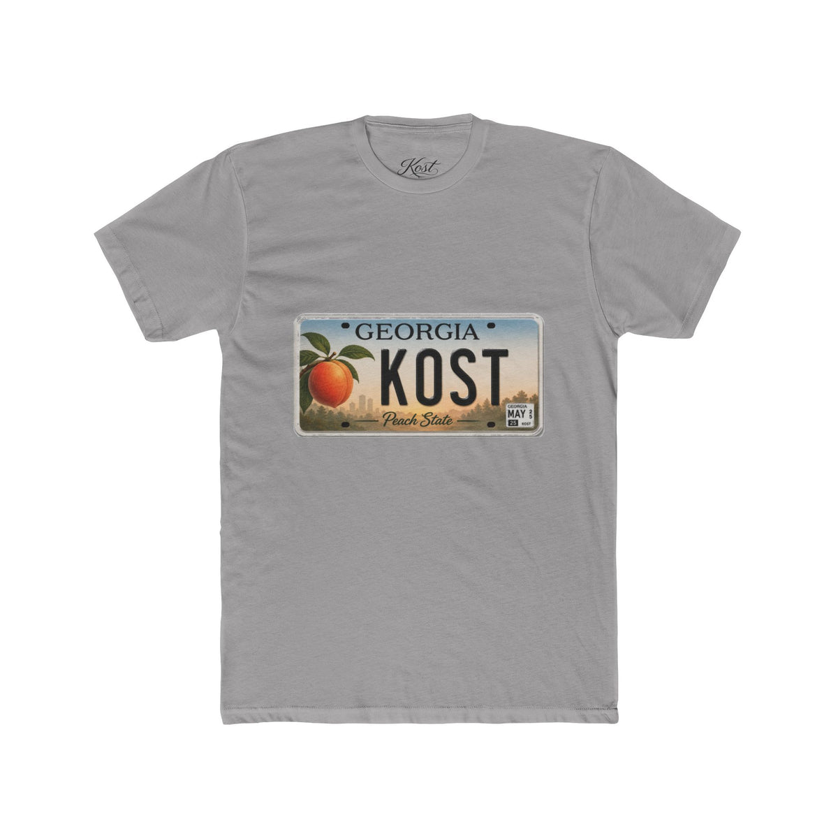Georgia Peach License Plate T‑Shirt — KOST Personalized Retro Tee
