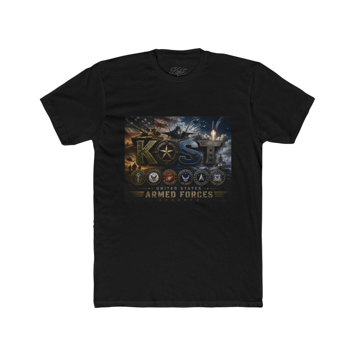 Armed Forces Tribute Tee — KOST Military Pride Crew Shirt