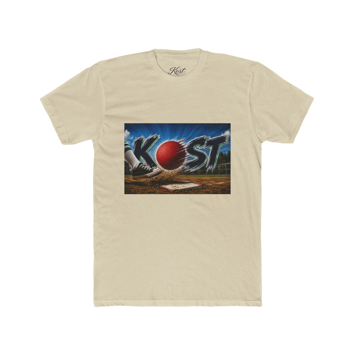 Baseball Graphic Tee — "KOST" Red Ball Field Design