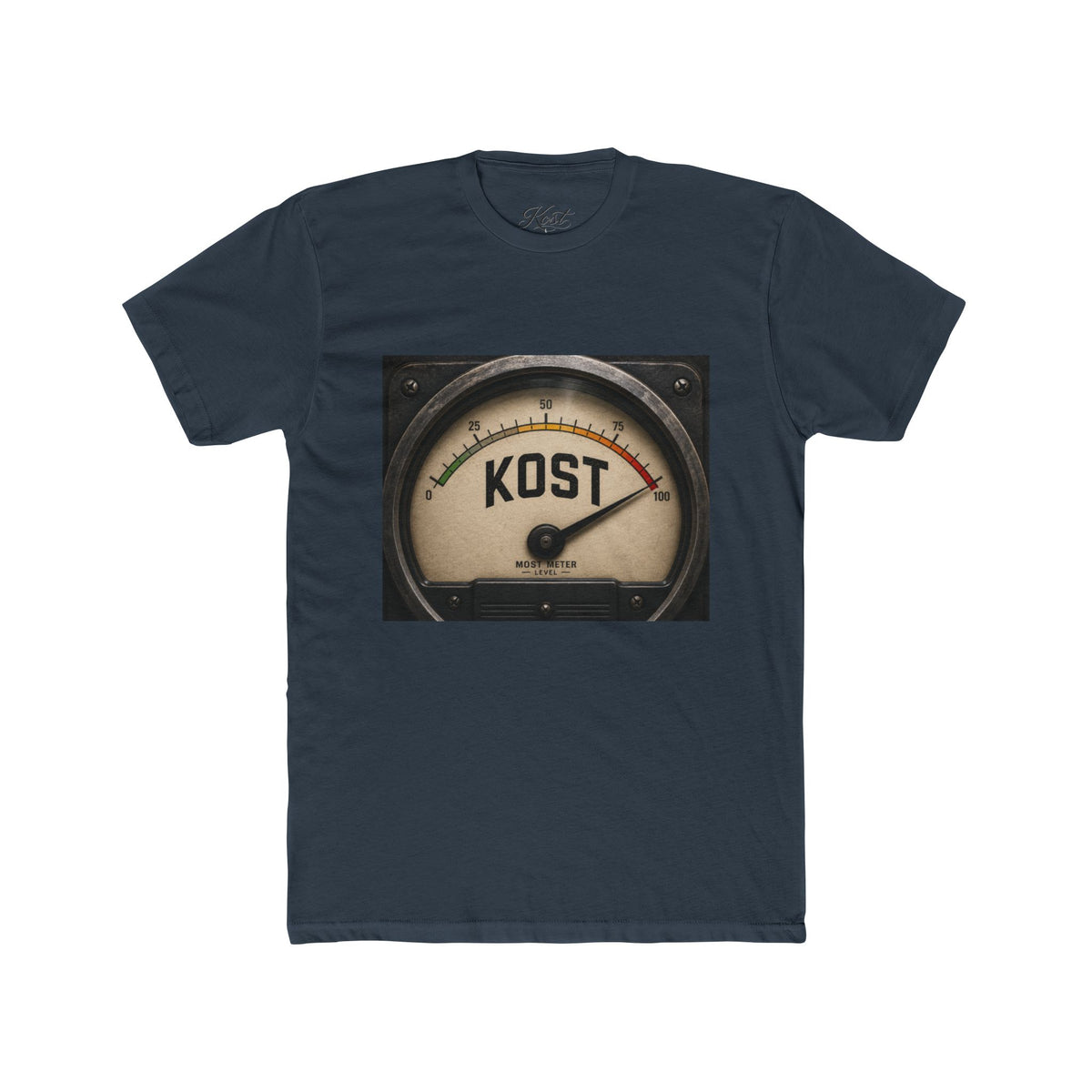 Vintage Radio Meter Tee — “KOST” Gauge Graphic Cotton T‑Shirt