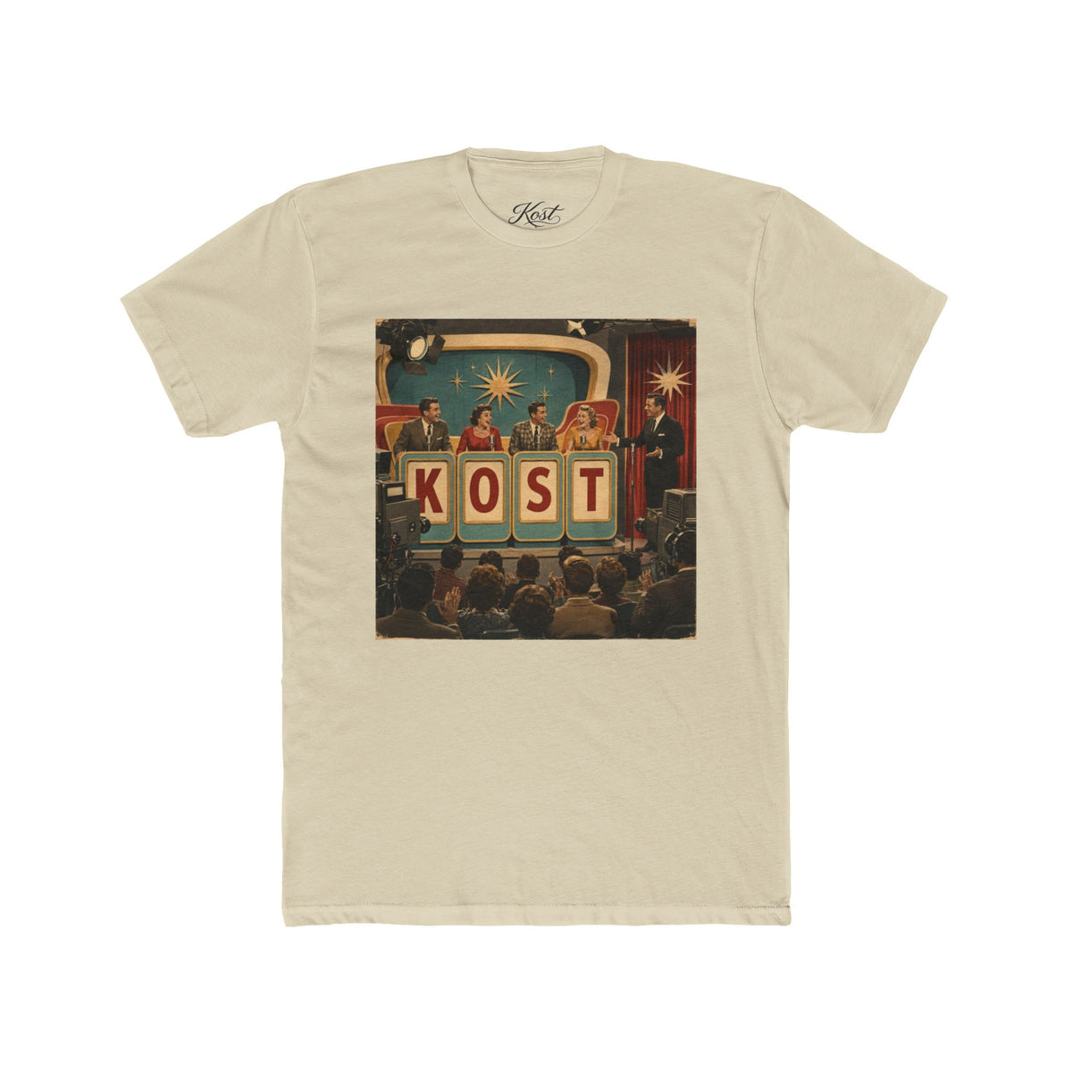 Vintage Game Show Tee — 'KOST' Retro Panel Graphic T-Shirt