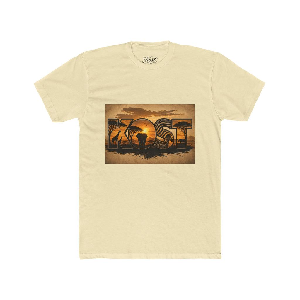 African Safari Sunset T-Shirt - Elephant & Acacia Silhouette Tee