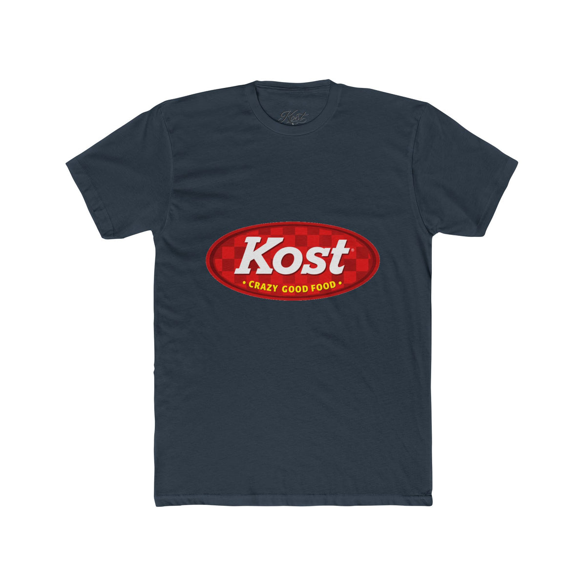 Kost Logo Tee — Vintage Red "Kost" Oval Graphic Cotton T-Shirt