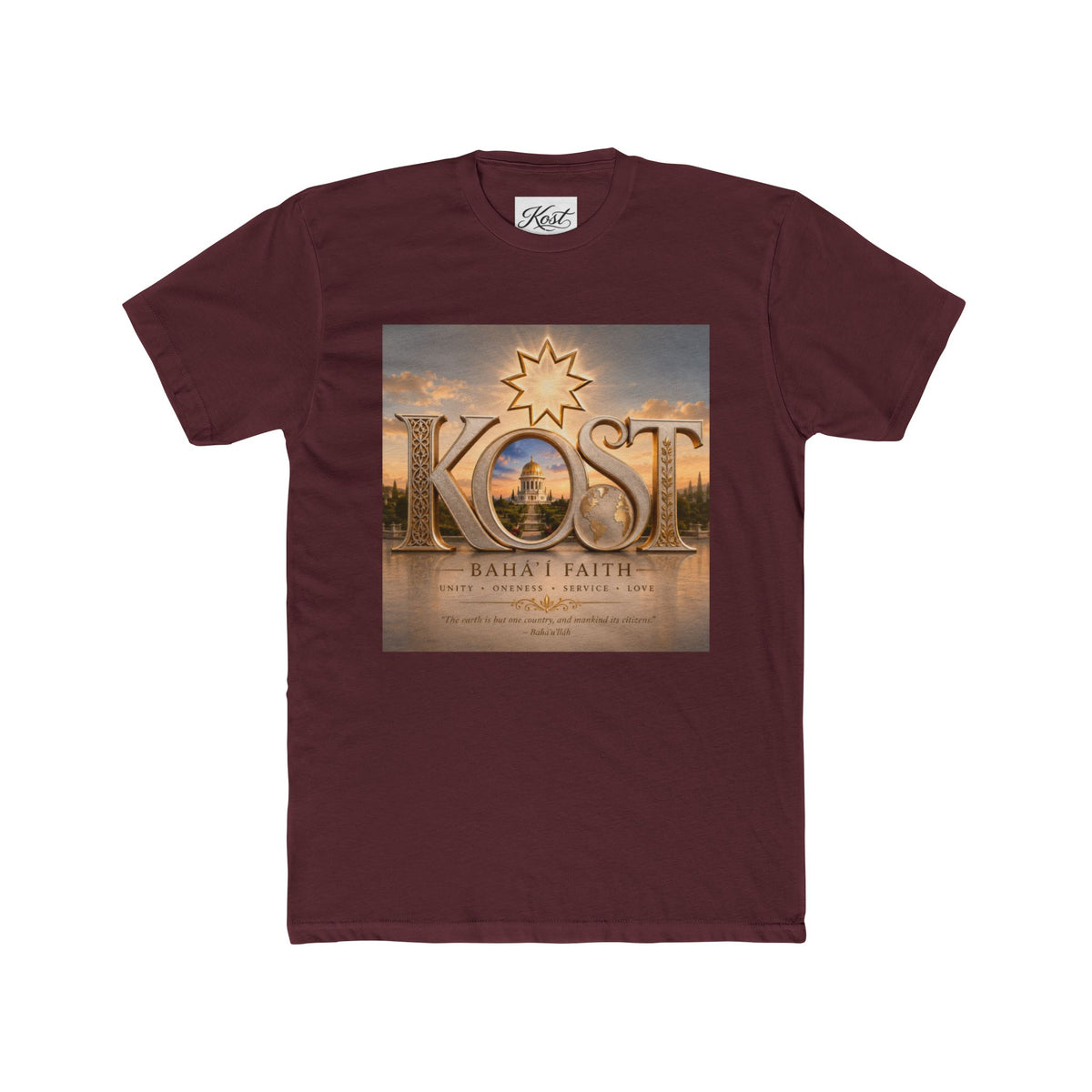 Bahá’í Faith K.O.S.T. Graphic Tee – Spiritual Sunrise Logo T-Shirt