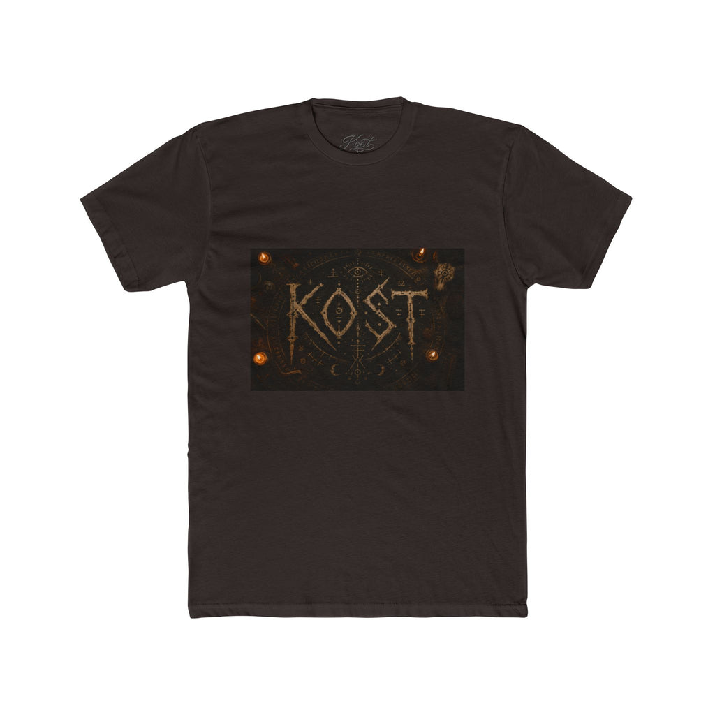 KÖST Rustic Firebrand Tee — Vintage Burned Lettering Graphic T-Shirt