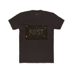 KÖST Rustic Firebrand Tee — Vintage Burned Lettering Graphic T-Shirt