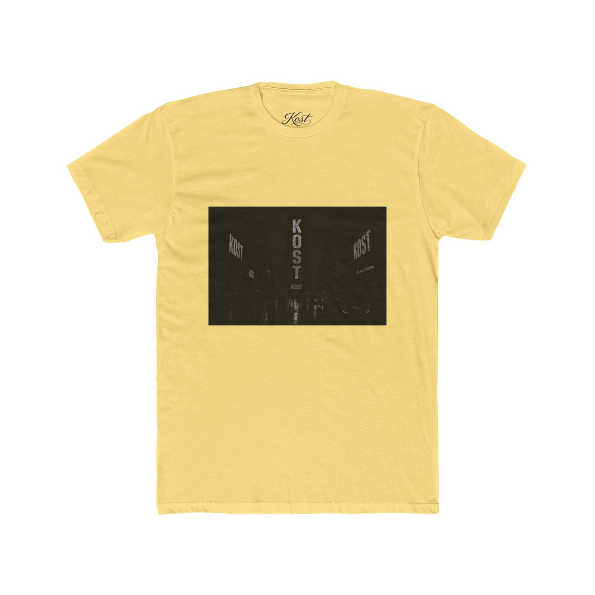 KOST Neon Sign Photo Tee — Vintage Urban Night Streetwear T-Shirt