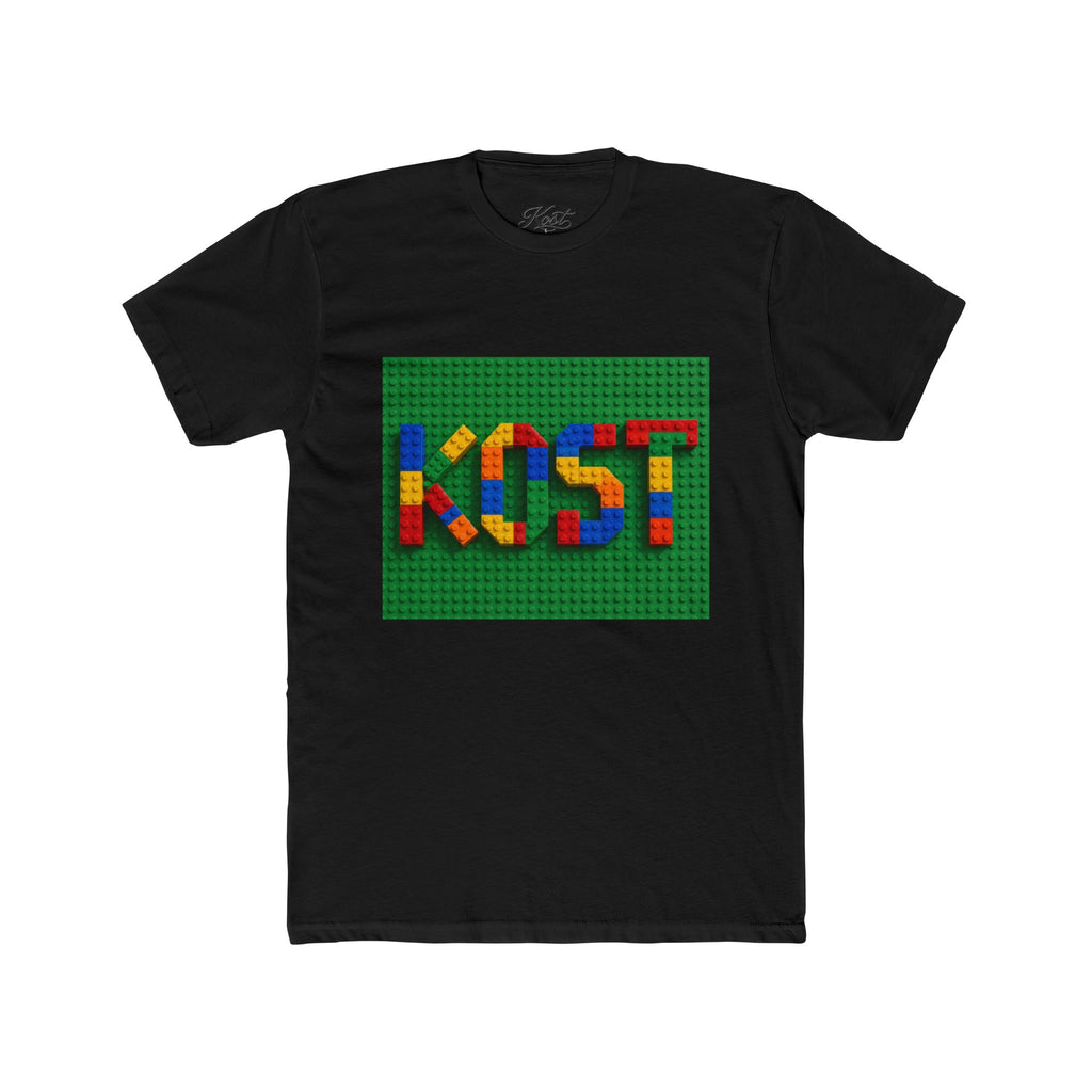 Kids Block Name Tee — Colorful Building Brick 'KOST' Graphic Shirt