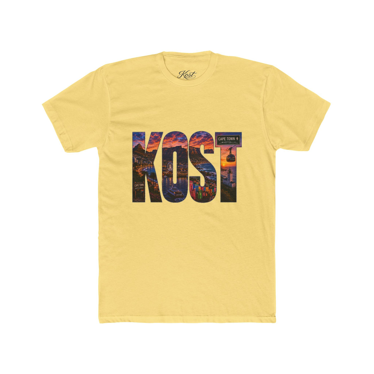 KOST Cityscape Tee — Sunset Photo Lettering Graphic T‑Shirt