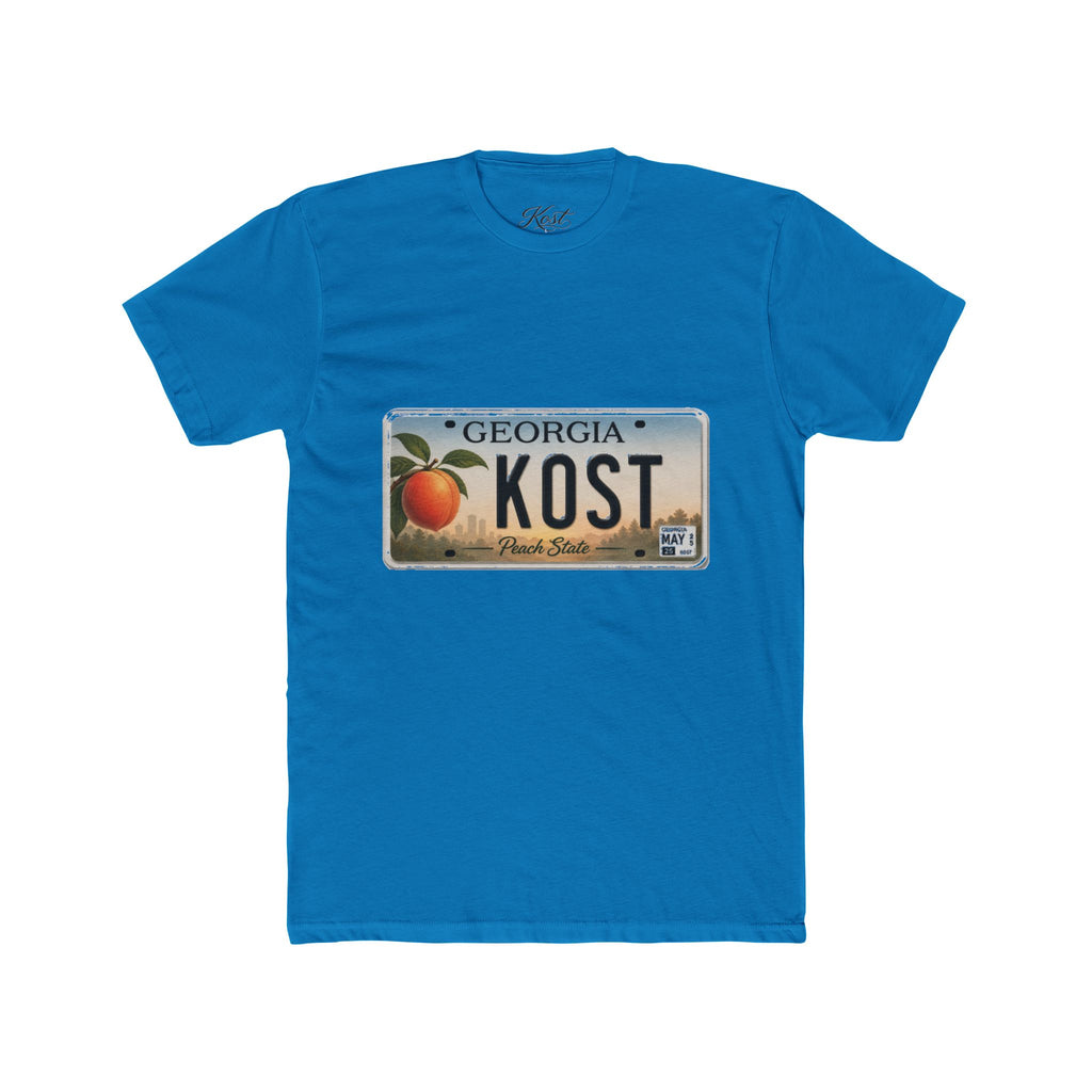 Georgia Peach License Plate T‑Shirt — KOST Personalized Retro Tee