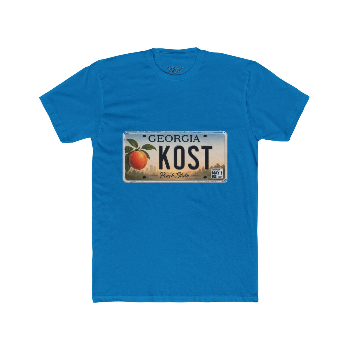 Georgia Peach License Plate T‑Shirt — KOST Personalized Retro Tee
