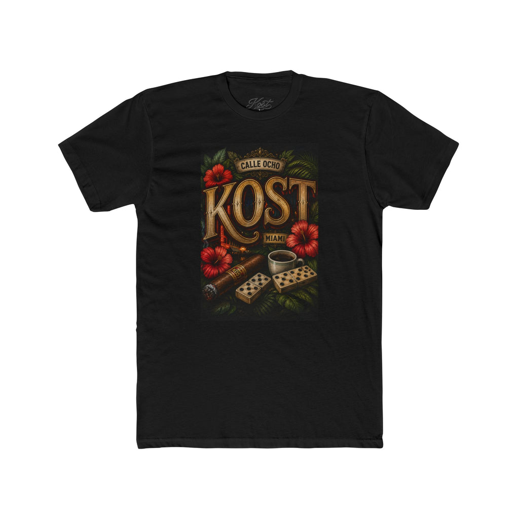 KOST Dice & Hibiscus Retro Tee — Vintage Gaming Floral Graphic T-Shirt