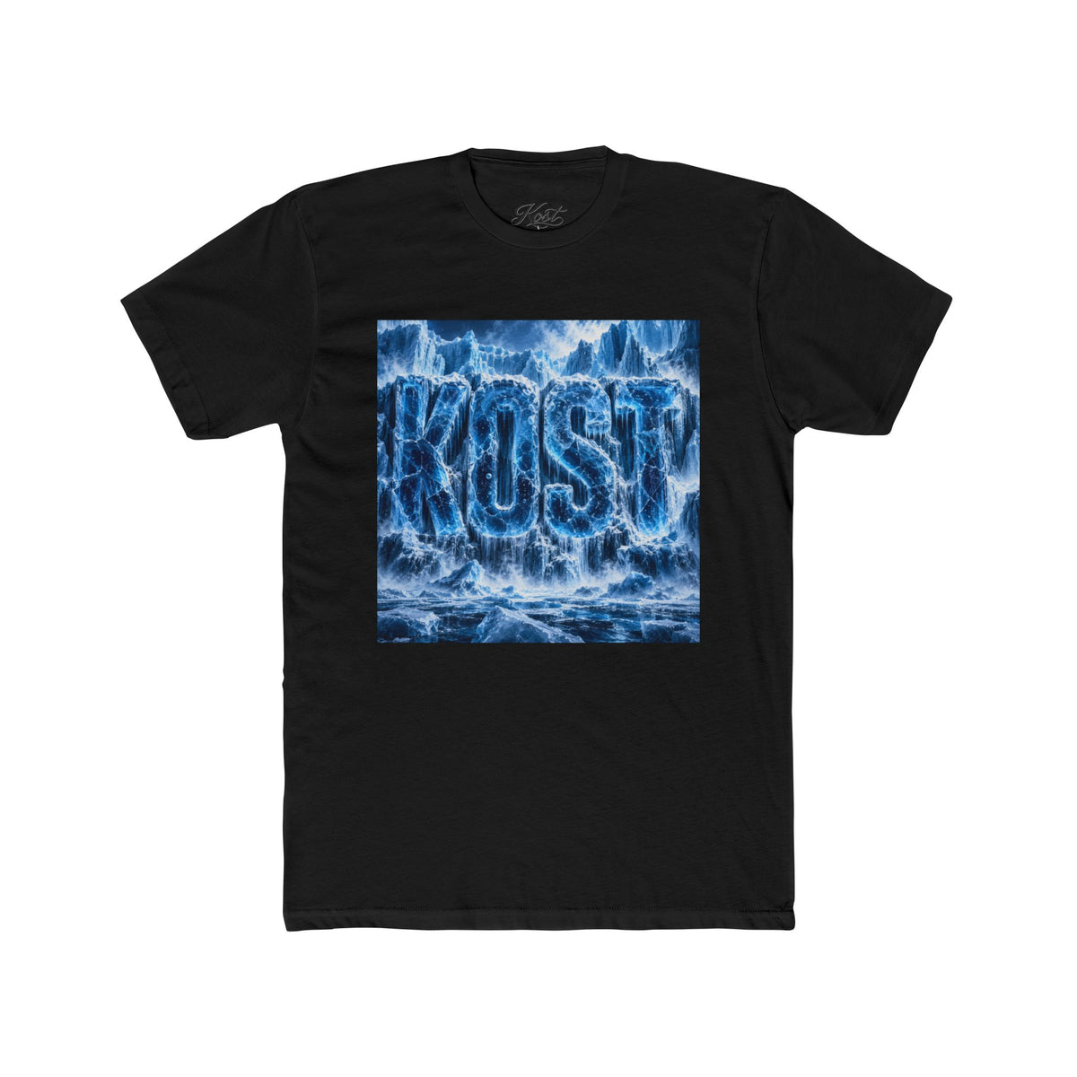KOST Waterfall Graphic Tee — Blue Wave Texture Crew Shirt