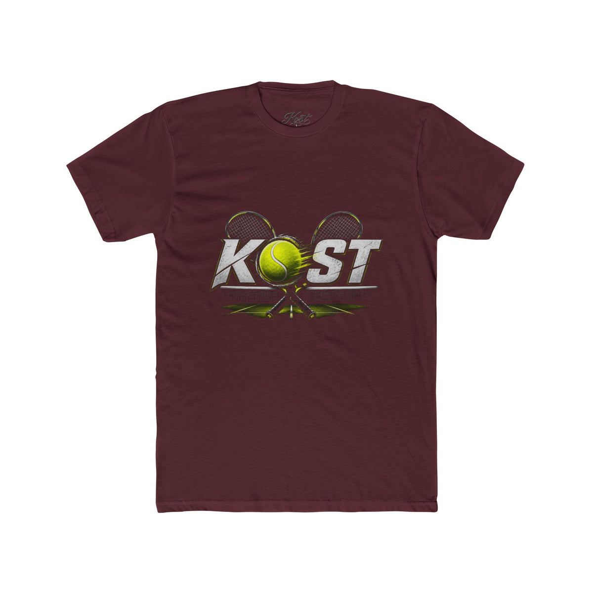 Tennis A-List Crew Tee — Retro Tennis Ball & Racket Graphic
