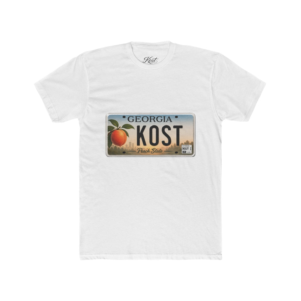 Georgia Peach License Plate T‑Shirt — KOST Personalized Retro Tee