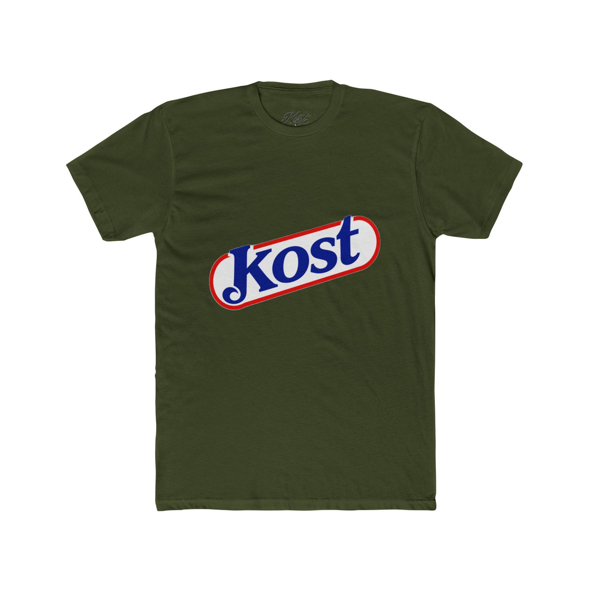 Kost Logo Tee — Retro Red & Blue Script T‑Shirt