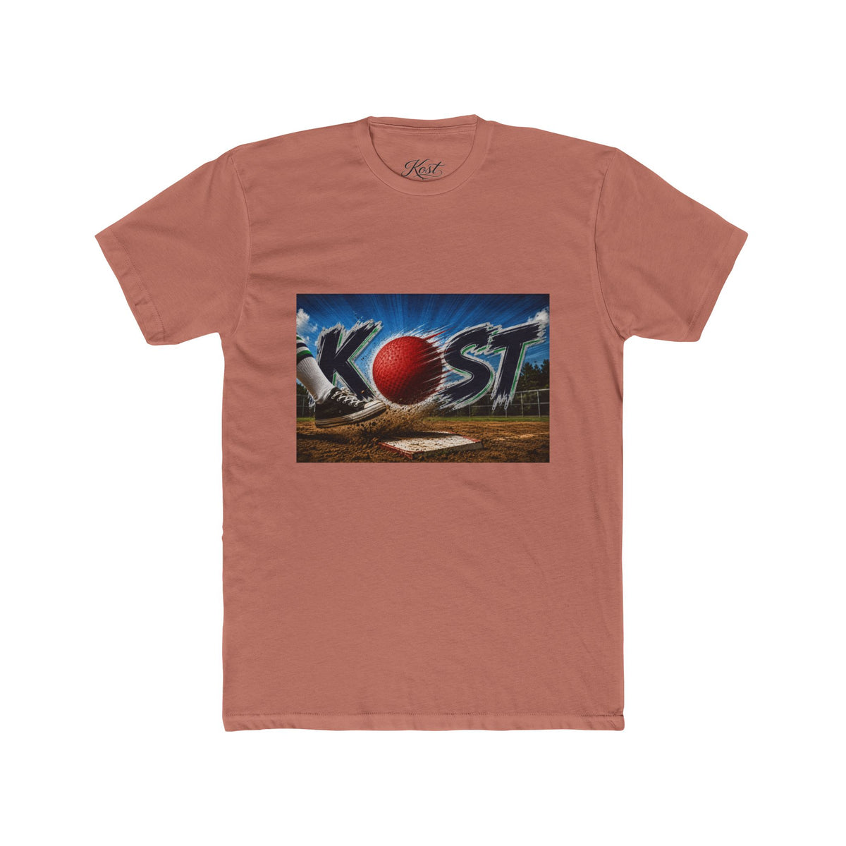 Baseball Graphic Tee — "KOST" Red Ball Field Design