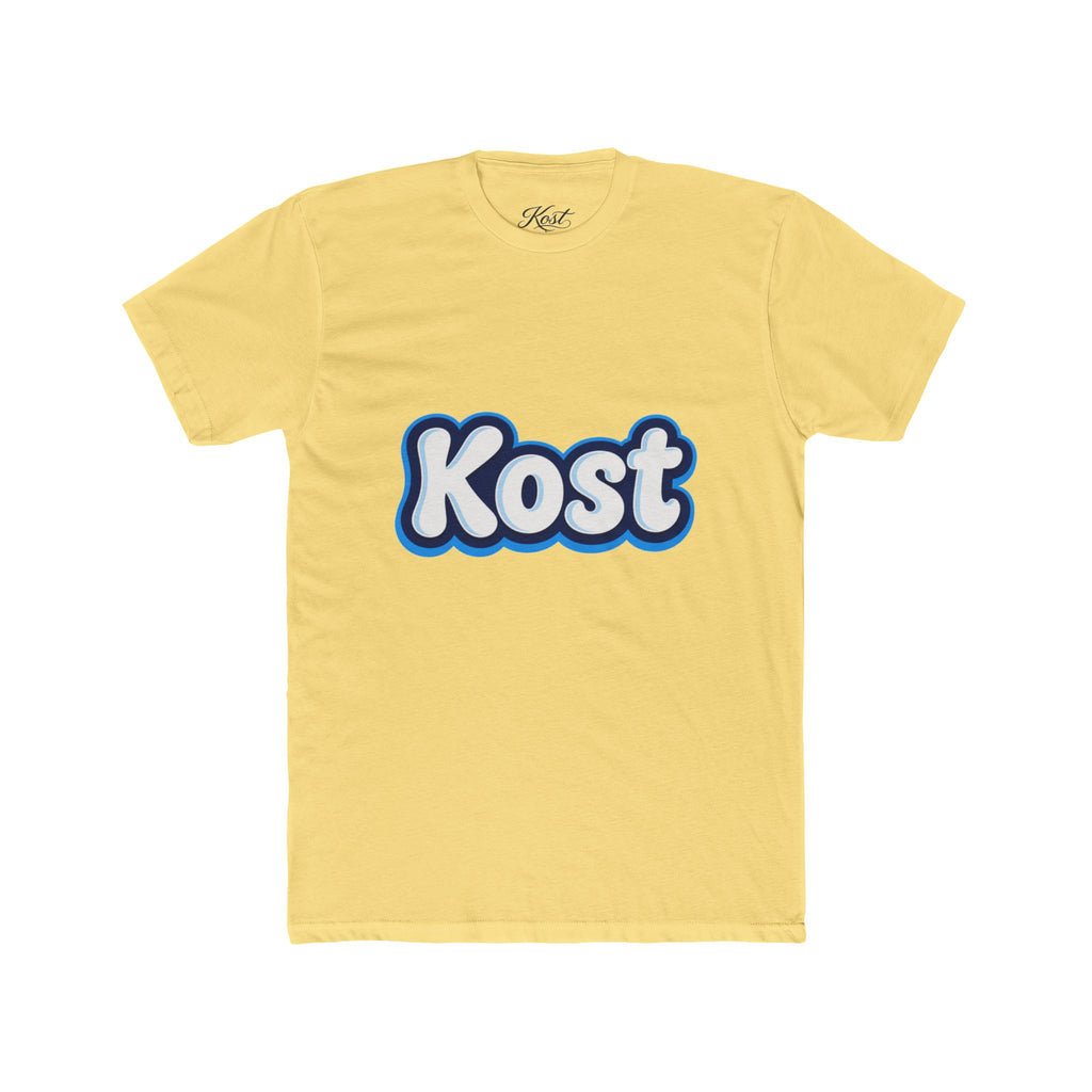 Kost Retro Bubble Logo Tee — White Cotton Crewneck
