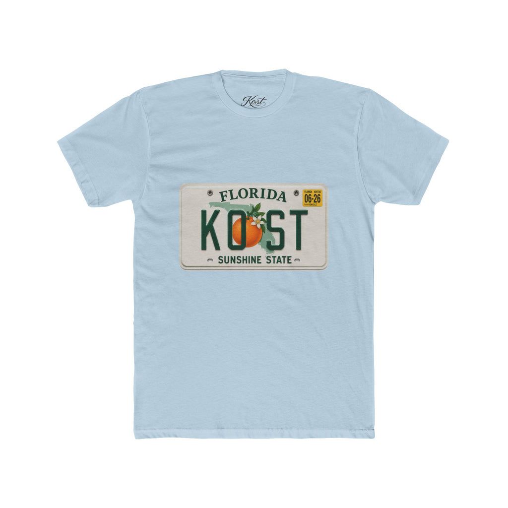 Florida License Plate Tee - 'KOST' Sunshine State Orange Design