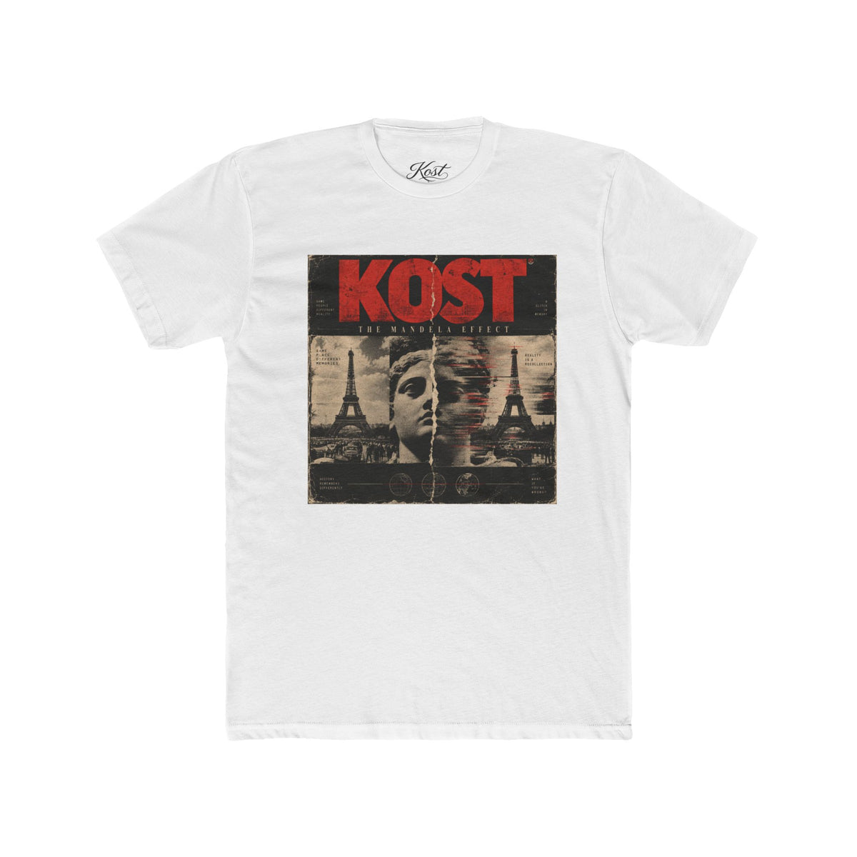 KOST Paris Collage T-Shirt — Retro JFK & Eiffel Tower Graphic Tee