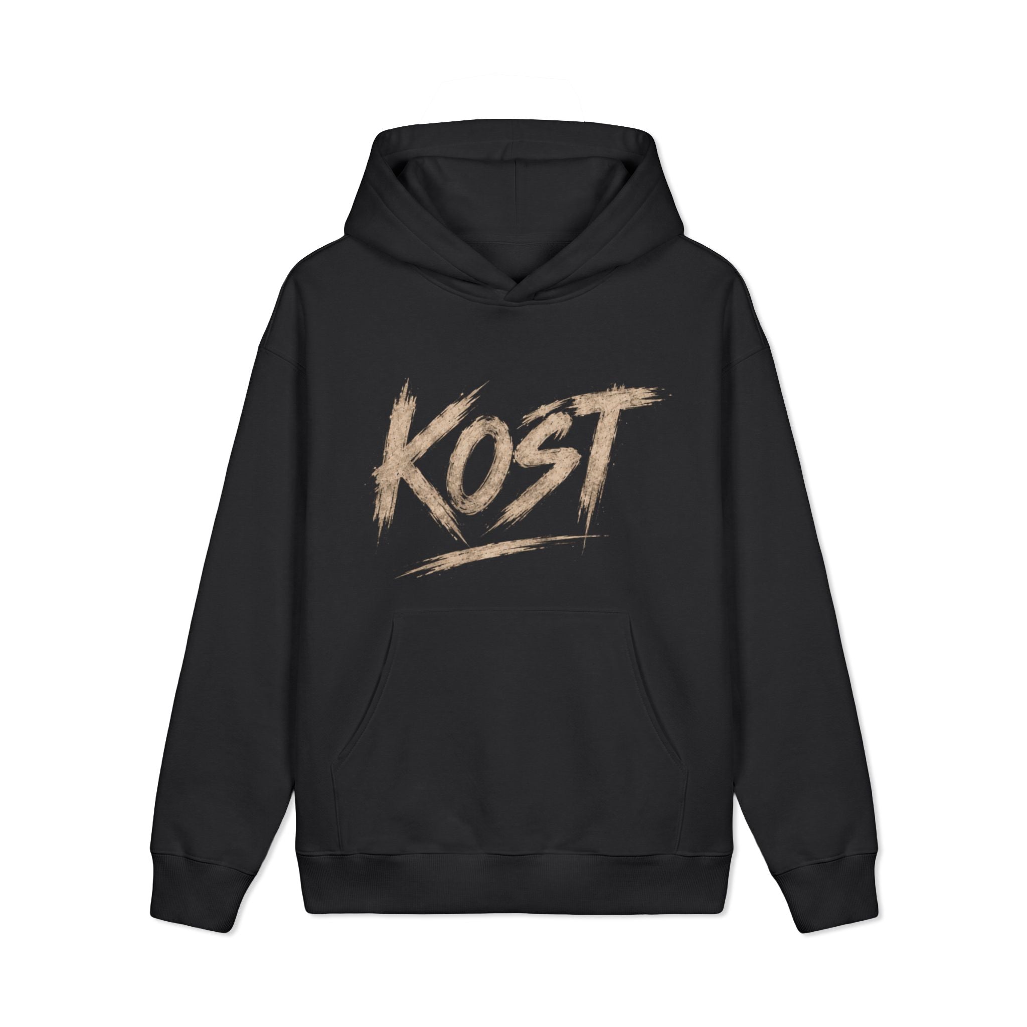 KOST Script Logo Hoodie — Vintage Brushstroke Streetwear Pullover