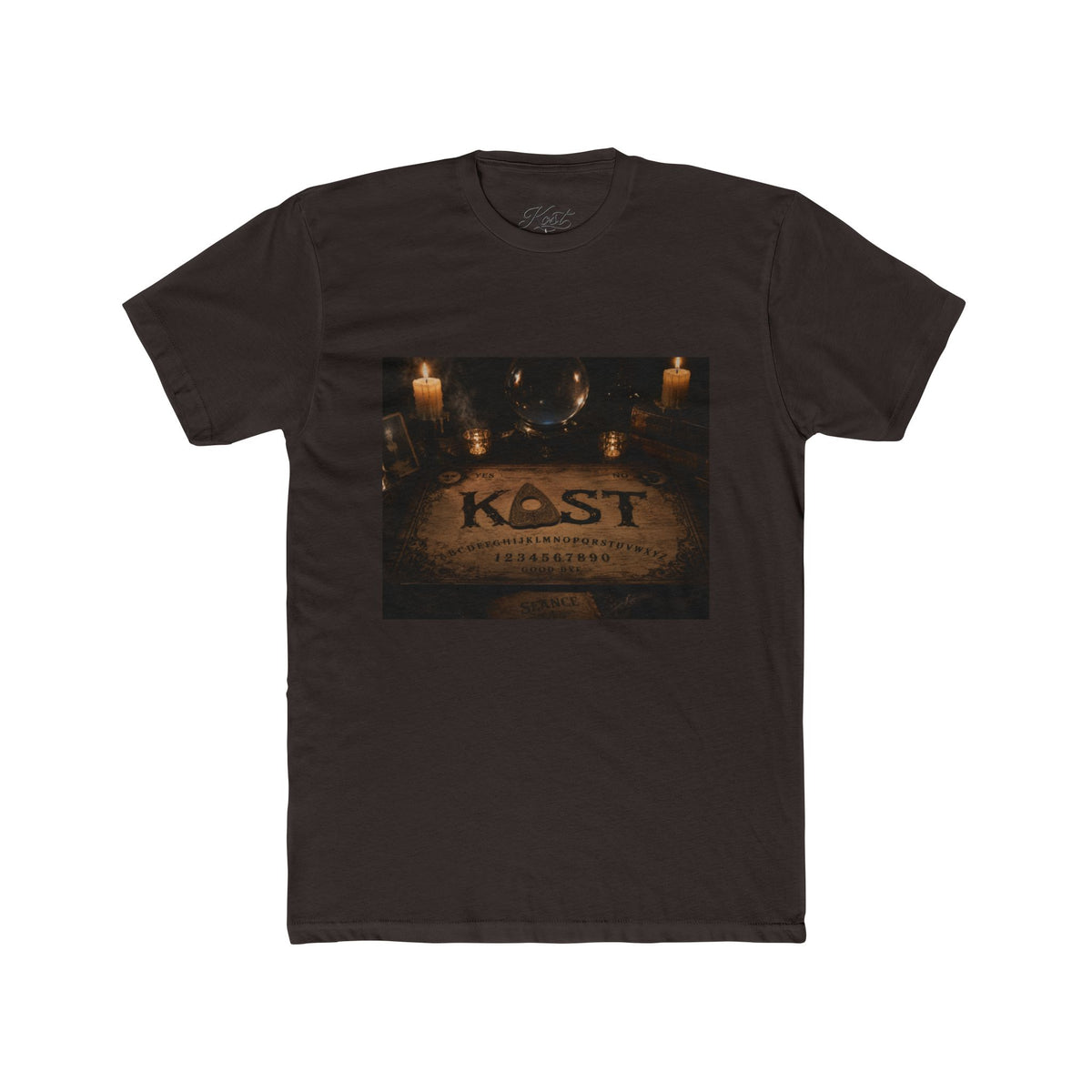 K-est Ouija Board T‑Shirt — Vintage Candlelit Spirit Board Tee