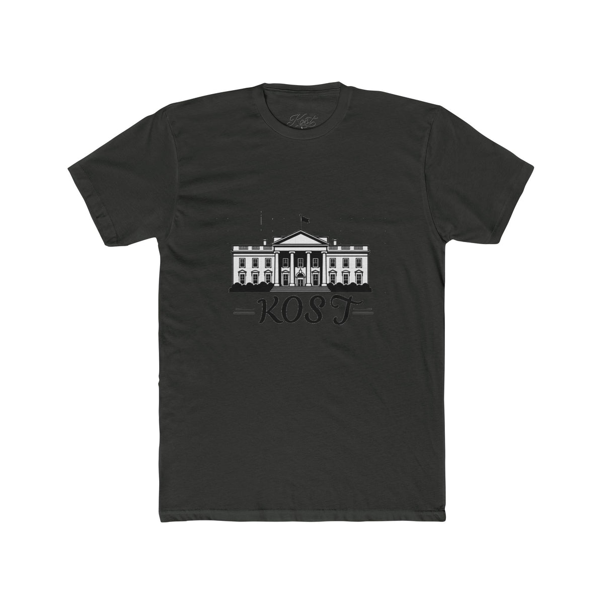 White Tee with Presidential Building Graphic & KOST Text