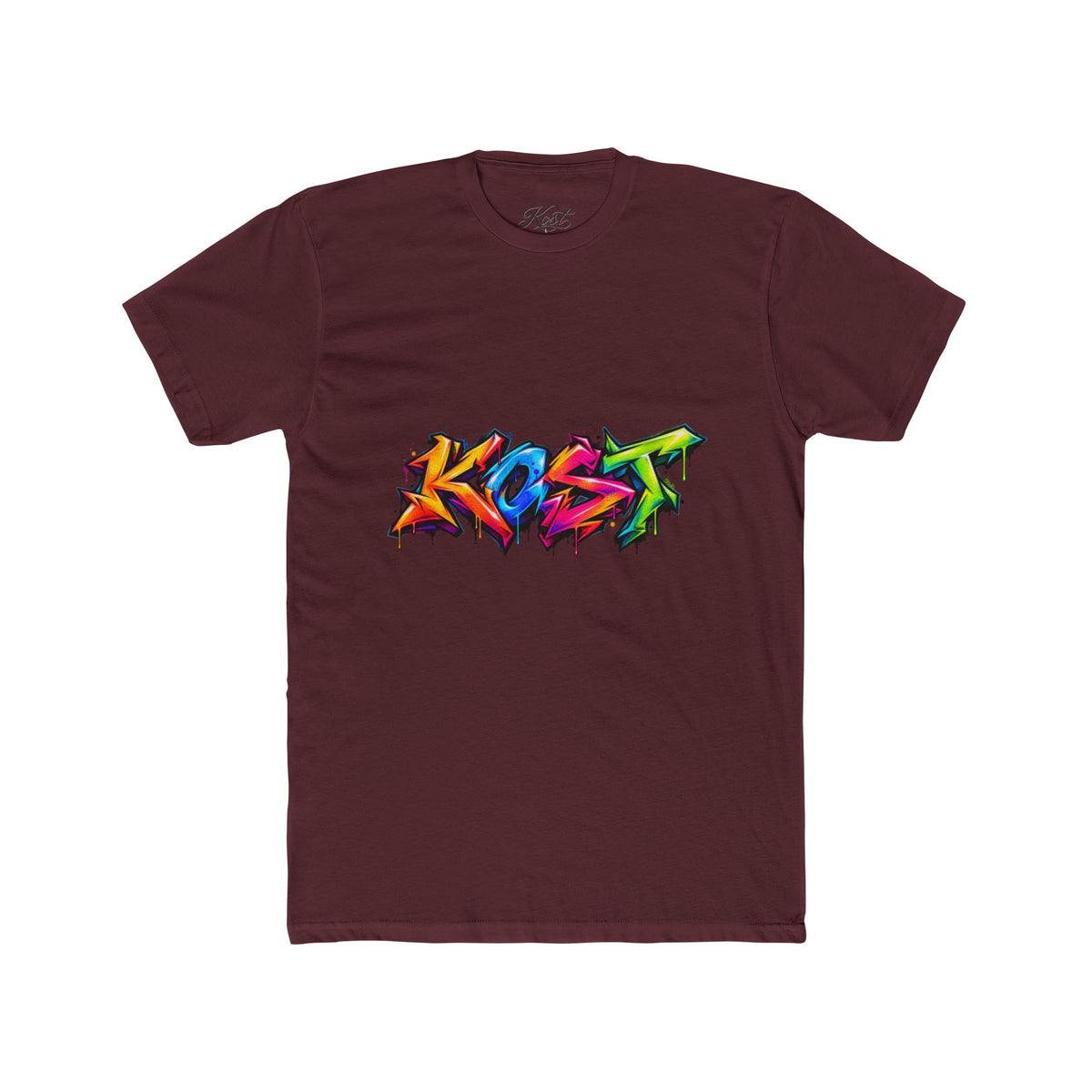 Graffiti 'Kost' Tee – Colorful Street Art Crew Neck T-Shirt